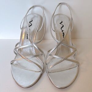 Silver Strappy Women's Sandals